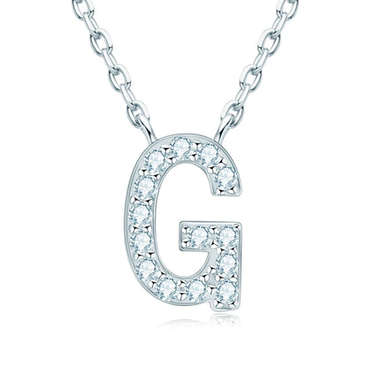 Initial Moissanite 26 Letter Pendant Necklace for Women Men Real Silver 925 Name Pendant Fine Jewelry Valentine's Day Gift