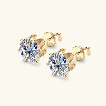 3mm-9mm D Round Moissanite Stud Earrings for Women Men Sparking Earrings 925 Silver Hypoallergenic GRA Certified Jewelry