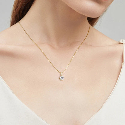 2024 New 925 Sterling Silver Moissanite Pendant Necklace 1CT 2CT D Color Lab Diamond Jewelry Women's Birthday Valentine Day Gift