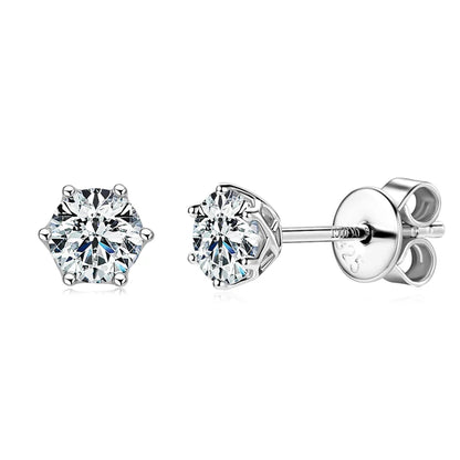 Real 3-6.5mm D Color 2CT Moissanite Diamond Stud Earrings 925 Silver for Women men Piercing Earrings Classic Jewelry Certificate