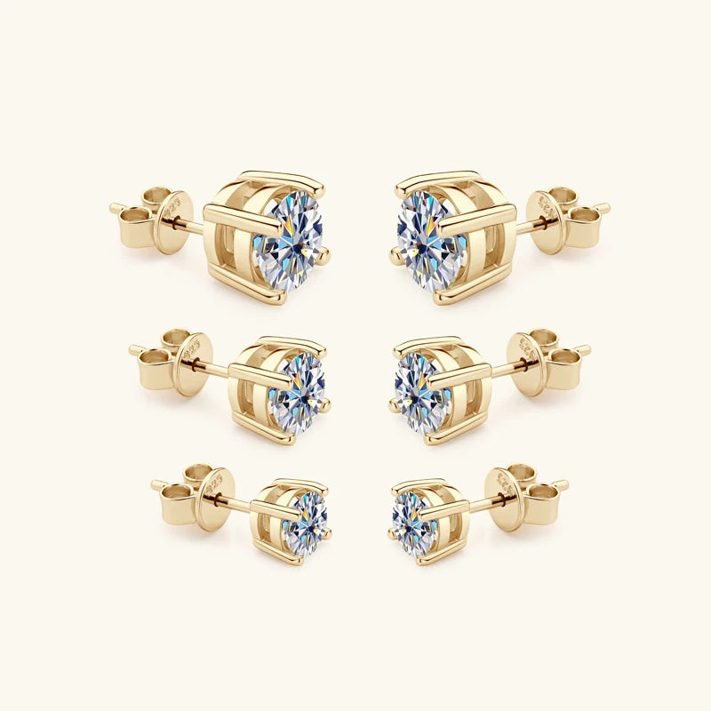Real 4mm/5mm/6.5mm/8mm D Color Moissanite Stud Earrings for Women Men Solid 925 Sterling Silver 2023 Trend Fine Jewelry With GRA