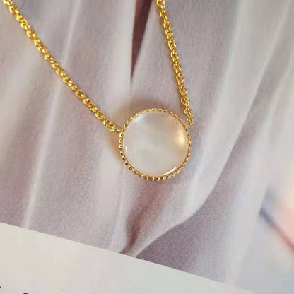 Compass Necklace for Women Girls Friends 18K Gold Plated Sterling Silver Mother of Pearl Travel Jewelry Graduation Gifts