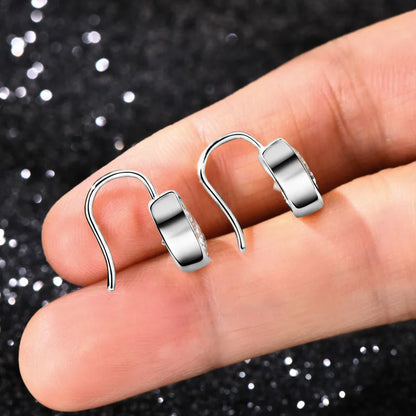 Sparking 8mm 2ct D Color Moissanite Drop Earrings Hooks 925 Silver for Women Bezel Setting Wedding Earrings Original Jewel