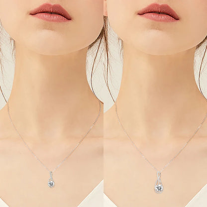 100% 925 Silver 1CT 2CT D Color Real Moissanite Drop Necklace Women Infinity Pendant Necklace Sparking Jewelry Charm Choker Gift