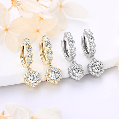 2023 New Women's Hoop Earrings 5mm D0.5CT Moissanite Drop Earrings Silver 925 Real GRA Certificate Elegant Wedding Jewelry