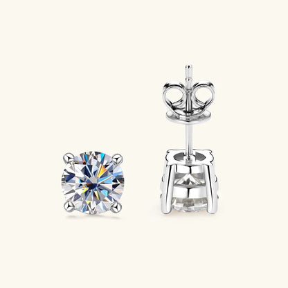 100% 925 Sterling Silver Moissanite Earrings Studs for Couple Women Men Certified 0.5CT 1CT 2CT D Color Moissanite Jewelry
