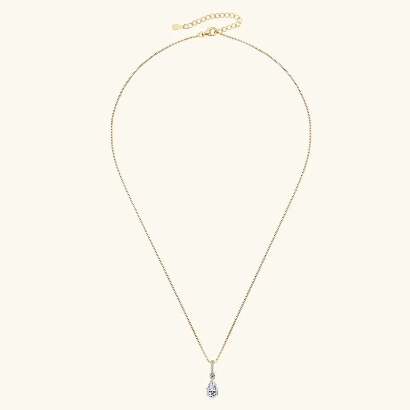 Luxury Necklace 4CT 2CT Pear Cut D VVS1 Waterdrop All Moissanite Pendant for Women 925 Silver Adjustable Chain Fine Jewelry Gift