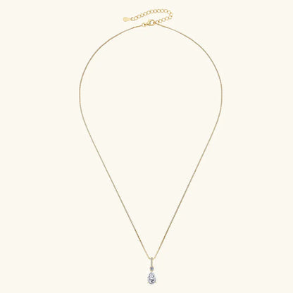 Luxury Necklace 4CT 2CT Pear Cut D VVS1 Waterdrop All Moissanite Pendant for Women 925 Silver Adjustable Chain Fine Jewelry Gift