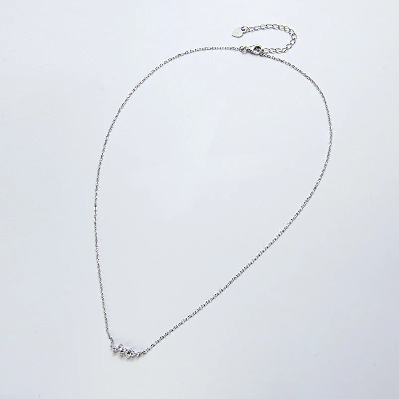 Original Silver 925 Chain One-line shape Pendant Unique Cluster Layering Real Moissanite Necklace for Women Fine Jewelry