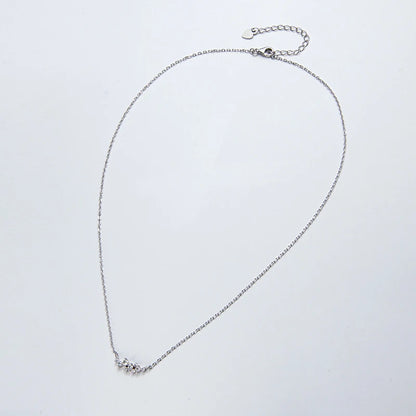 Original Silver 925 Chain One-line shape Pendant Unique Cluster Layering Real Moissanite Necklace for Women Fine Jewelry