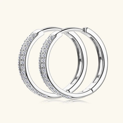 Trend Hoop Earrings 925 Sterling Silver Round Moissanite Piercing Engagement Jewelry for Women Wedding Party Gift Birthday