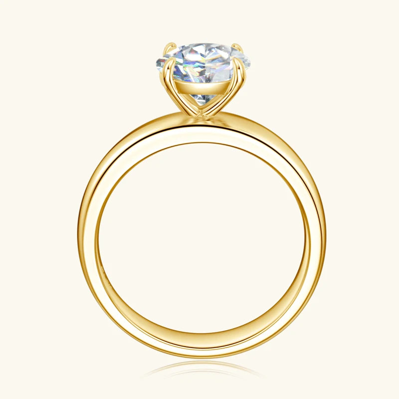 18k Gold Plated 925 Sliver 2ct 8mm Moissanite Ring for Couple Women Men Chunky Engagement Wedding Rings Wide Finger Bands