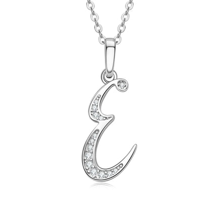 Name Necklace 26 Letter Initial Moissanite Pendant Real Silver 925 for Couples Women Men Valentine's Day Gift Fine Jewelry