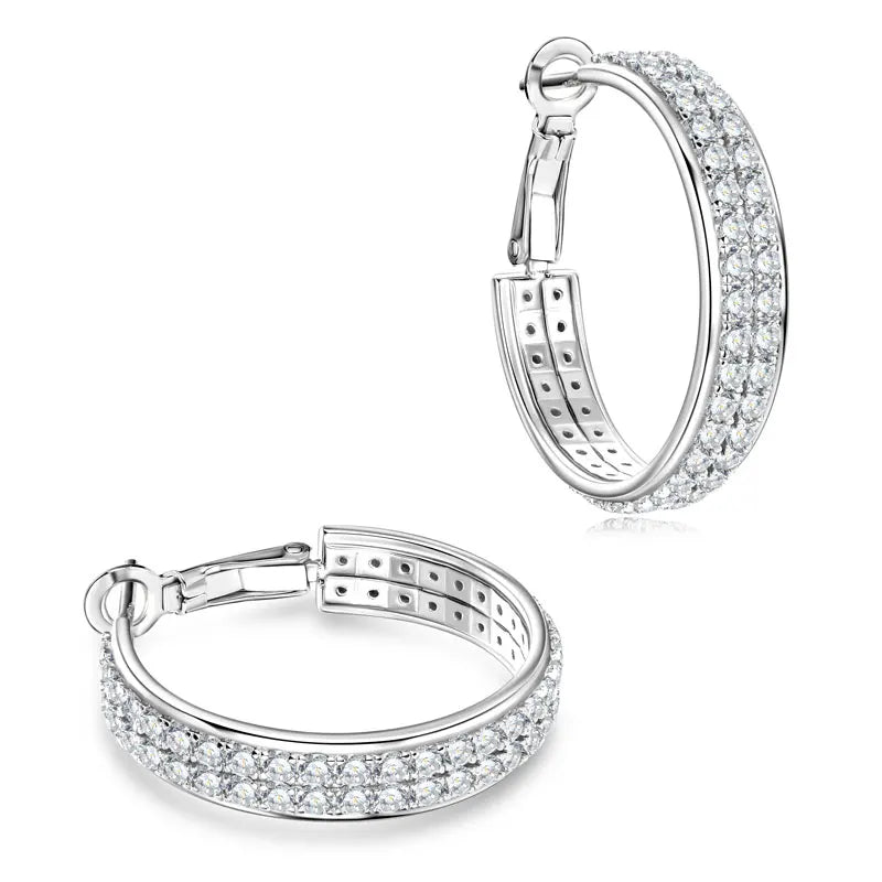 Real S925 Silver Full D Moissanite Earrings 2025 Fashion Sparking Hoop Clip Earrings GRA Certified Gift for Women Korean