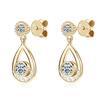 4mm&3mm D Moissanite Drop Earrings Studs Real 925 Silver for Women Classic Waterdrop Earrings Wedding Party Jewelry Gifts