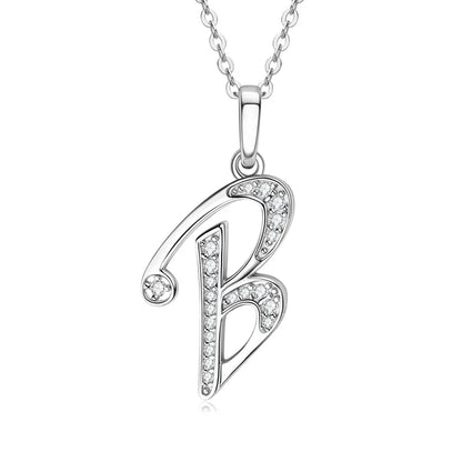Name Necklace 26 Letter Initial Moissanite Pendant Real Silver 925 for Couples Women Men Valentine's Day Gift Fine Jewelry