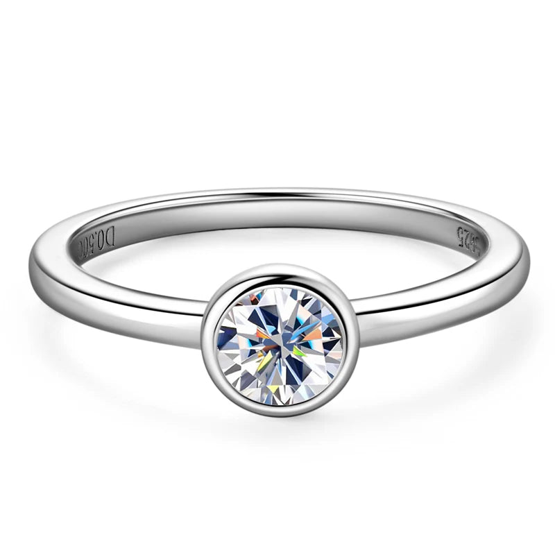 925 Sterling Silver 3mm D-E Moissanite Rings for Women Fashion Five Stones Ring Daily Wear Finger Band Fine Jewelry Gifts