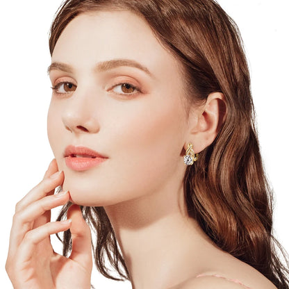Real 925 Sterling Silver Infinity Hoop Earrings for Women 4.10ctw. Moissanite Drop Earrings Luxury Wedding Jewelry Certificate