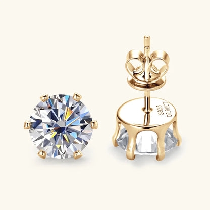 3mm-9mm D Round Moissanite Stud Earrings for Women Men Sparking Earrings 925 Silver Hypoallergenic GRA Certified Jewelry