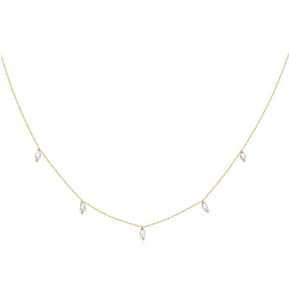 Luxury Natural Freshwater Baroque Pearl Chain Necklace 925 Sterling Silver 14K Gold Plated 3-4mm Bead Sweet Women Jewelry Gifts