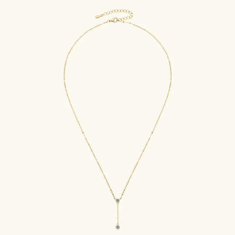 3mm D Color Moissanite Y Shape Long Pendant Necklace for Women Adjustable Chain 100% 925 Silver Jewelry Trendy 2025 Gifts