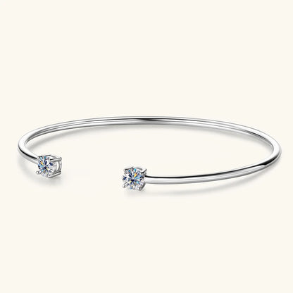 5mm 0.5CT D VVS1 Moissanite Bangle Cuff Real 925 Sterling Silver Bracelet for Women Hand Opening Cuffs Fine Jewelry Gifts