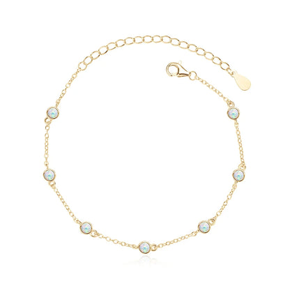 3mm Bezel Opal Bracelet 2024 Trendy 925 Silver Adjustable Chain Full of Stars Bracelet for Women Girl Gift Christmas Jewel