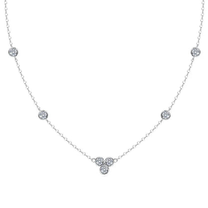 2025 New 4mm&2mm D Color Moissanite Pendant Necklace Plated 18K Gold 925 Silver Chain Jewelry GRA Certified for Women Girl Gifts