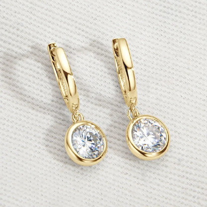 2023 Trend Women's Gold Hoop Earrings Genuine 925 Silver 1CT 2CT Moissanite Drop Earring Wedding Jewelry With Certificate