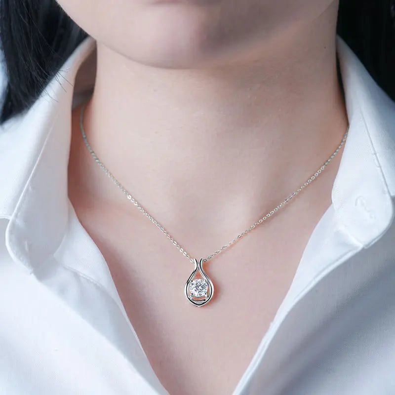 2025 2CT 8mm D Color Moissanite Necklace Teardrop Pendant 925 Silver Chain Original Jewelry with GRA Certificate for Women Gift