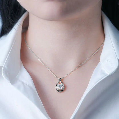 2025 2CT 8mm D Color Moissanite Necklace Teardrop Pendant 925 Silver Chain Original Jewelry with GRA Certificate for Women Gift