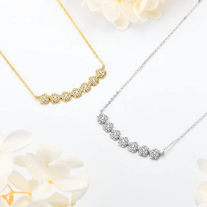 2024 New 100% 925 Sterling Silver Necklace for Women Fashion 2mm&1.2mm Moissanite Gerbera Flower Pendant Jewelry Birthday Gift