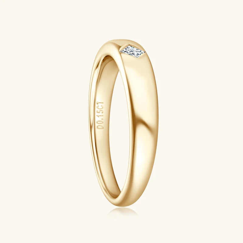 18k Gold Plated Wedding Ring 925 Silver D Color Princess Cut Square Moissanite Promise Bands for Women Certificate GRA