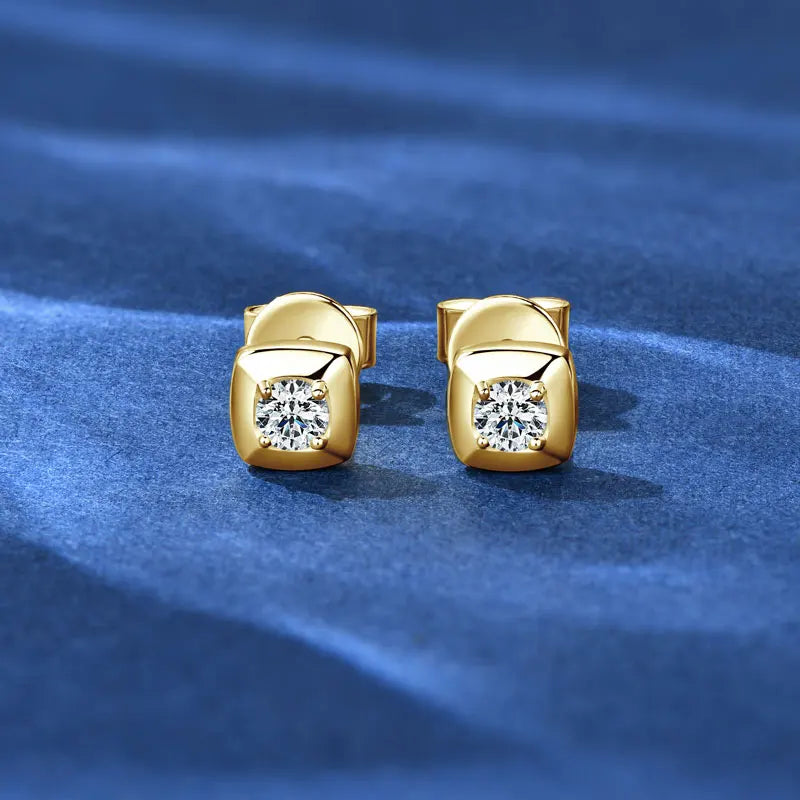 3mm 0.1ct D Moissanite Earrings 925 Sterling Silver Square Stud Earrings for Women Men Couples GRA Fine Jewelry 2025 Gifts