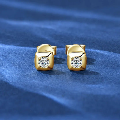 3mm 0.1ct D Moissanite Earrings 925 Sterling Silver Square Stud Earrings for Women Men Couples GRA Fine Jewelry 2025 Gifts