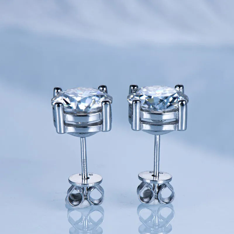 Sparking 3 Carat 6cctw Moissanite Stud Earrings for Women Men D Color Diamond 925 Sterling Silver Classic Wedding Jewelry