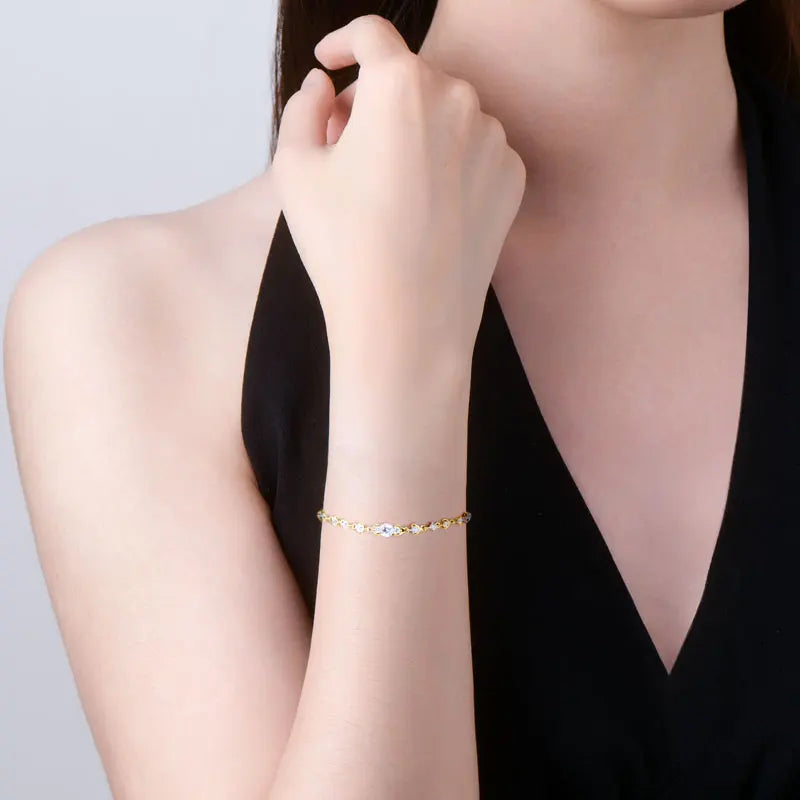 2025 New Pod Design Full Moissanite Bracelet for Women 925 Silver 18k Gold Plated Fine Jewelry GRA Certified Lab Diamond