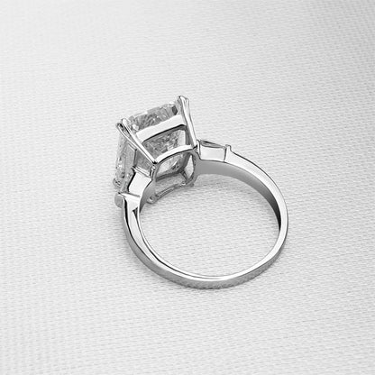 5ct Big Square Rings Rectangle Cut Princess Ring 925 Solid Sterling Silver Gorgeous Jewellry Western Style Aneis Wedding Rings