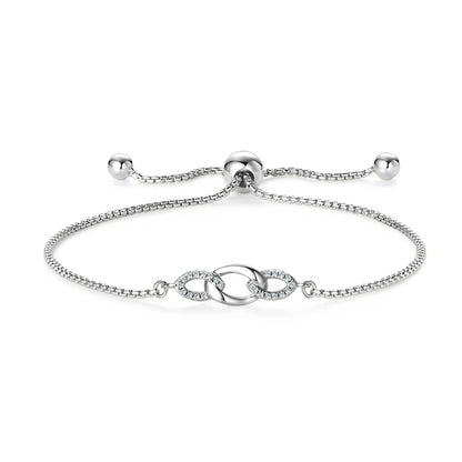 2024 Trendy Stretch Adjustable Moissanite Bracelet Real 925 Silver Plated Gold Bracelet for Women Fine Jewelry Gift Hand Chain