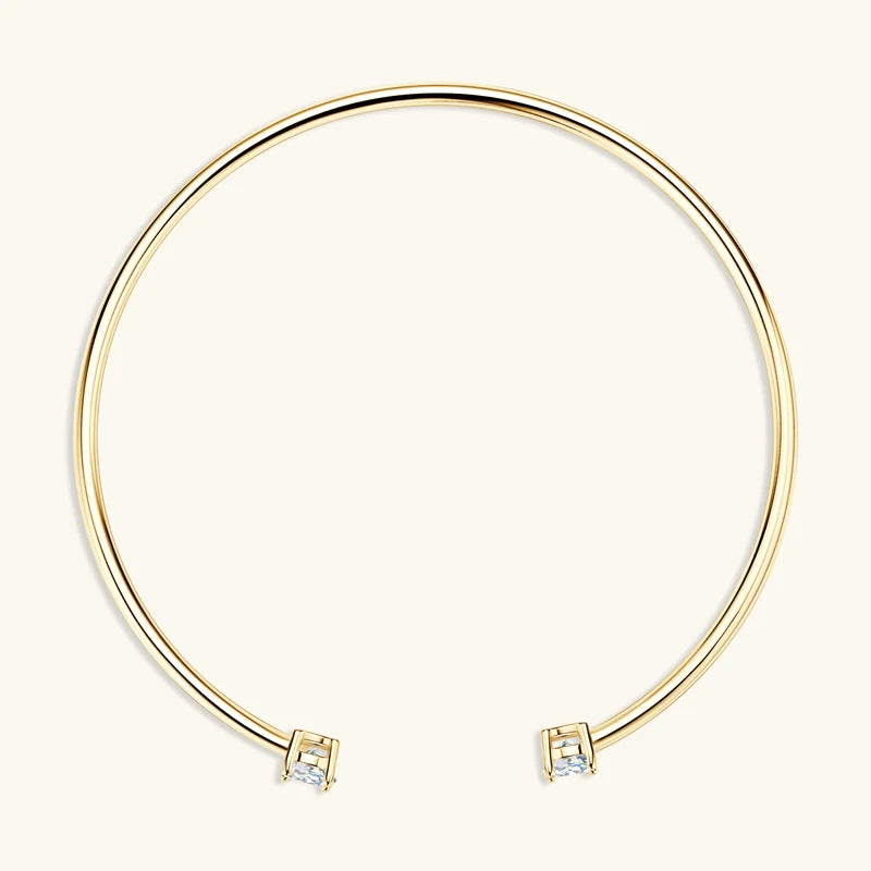 5mm 0.5CT D VVS1 Moissanite Bangle Cuff Real 925 Sterling Silver Bracelet for Women Hand Opening Cuffs Fine Jewelry Gifts