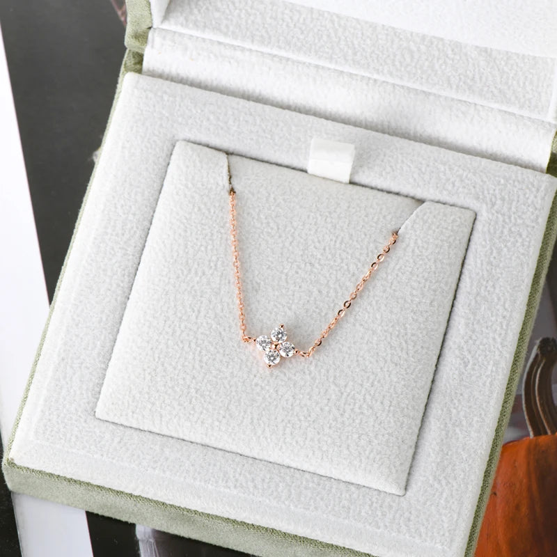 Lucky Four Leaf Clover Moissanite Bracelet 925 Silver for Women Certified D Color Simple Charm Jewelry 18k Gold Plated