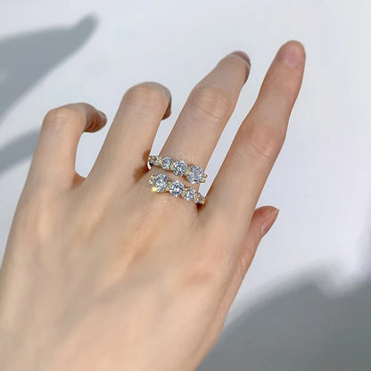 3.26cttw Moissanite Wedding Rings Woman Sparkling Diamond Band 10 Stone Engagement Ring 925 Silver Jewelry GRA Certificate