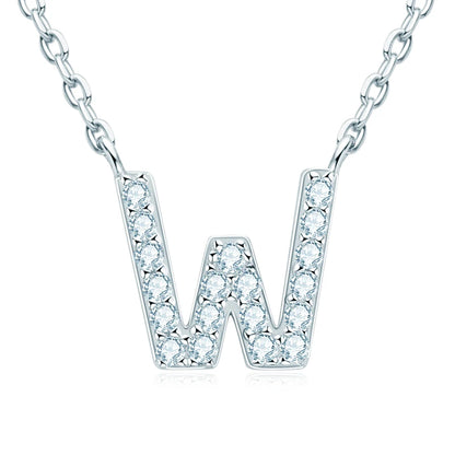 Initial Moissanite 26 Letter Pendant Necklace for Women Men Real Silver 925 Name Pendant Fine Jewelry Valentine's Day Gift