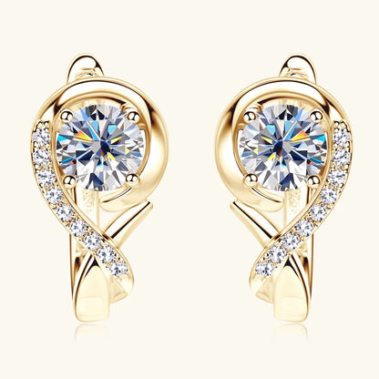 5mm 0.5ct D Moissanite Infinity Hoop Huggie Earrings for Women 925 Silver 18K Gold Plated Earrings Wedding Daily Jewelry