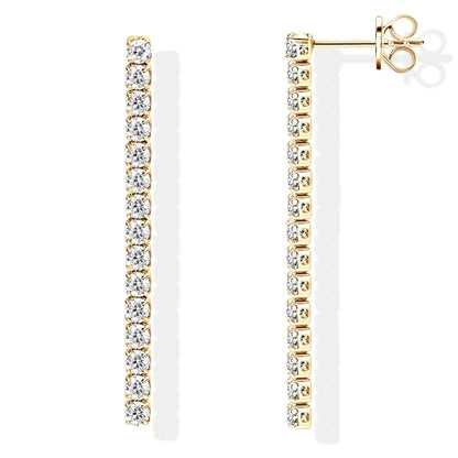 Real 925 Silver Long Drop Tennis Earrings for Women 2.5MM D-E Moissanite Dangle Earrings Stud Luxury Jewelry Party Wedding Gift