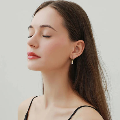 925 Silver Three Stone Hook Earrings GRA Certified 1.8CTW. Moissanite Dangel Drop Earrings Wedding Jewelry Gifts for Women