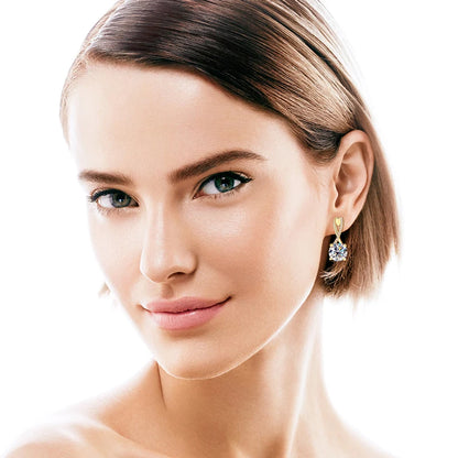 D2.0CT Moissanite Drop Huggie Earrings Real 925 Silver Women Gold Plated Hoops Infinite Earring Certified Wedding Jewelry