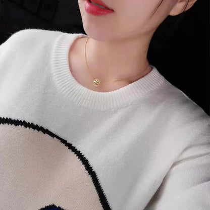 Compass Necklace for Women Girls Friends 18K Gold Plated Sterling Silver Mother of Pearl Travel Jewelry Graduation Gifts