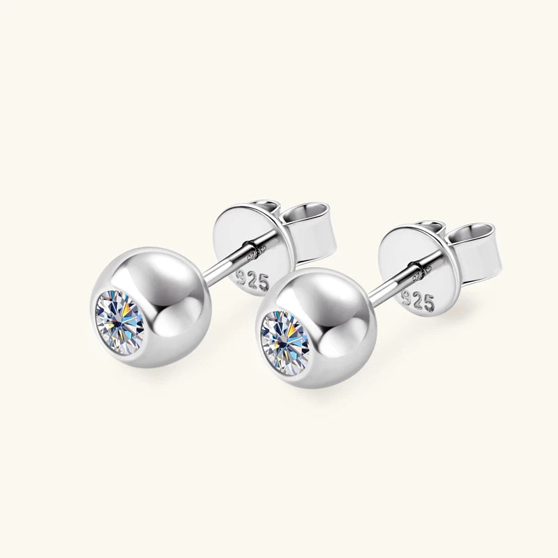 925 Sterling Silver Mini Stud Earrings for Women Men D Bezel Moissanite Piercing Earrings Cute Jewelry Certificate 3.5mm