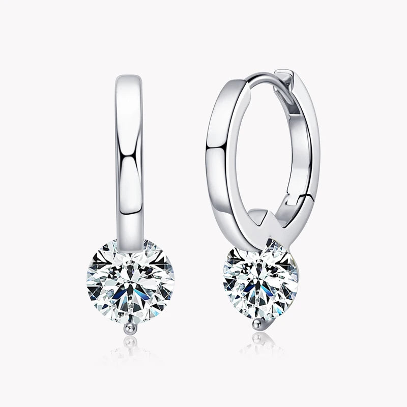 Fashion Moissanite Drop Hoops Earrings 925 Gold Plated Silver Diamond Solitaire Earring for Women Men Sterling Gifts Mom